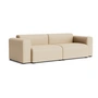 HAY - Mags Sofa 2.5-seater with low armrest, combination 1, beige ( Hallingdal 220) (felt glides)