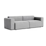 HAY - Mags Sofa 2.5-seater with low armrest, combination 1, light gray ( Hallingdal 130) (felt glides)