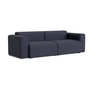 HAY - Mags Sofa 2.5-seater with low armrest, combination 1, dark gray ( Overlap 03) (felt glides)