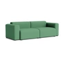 HAY - Mags Sofa 2.5-seater with low armrest, combination 1, green ( Steelcut 3 932) (felt glides)
