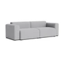 HAY - Mags Sofa 2.5-seater with low armrest, combination 1, light gray ( Linara 443) (felt glides)