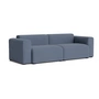 HAY - Mags Sofa 2.5-seater with low armrest, combination 1, blue ( Linara 198) (felt glides)