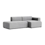 HAY - Mags Sofa 2.5 seater with low armrest right, combination 3, light gray ( Hallingdal 130) (felt glides)
