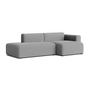 HAY - Mags Sofa 2.5 seater with low armrest right, combination 3, gray ( Steelcut Trio 133) (felt glides)