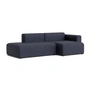 HAY - Mags Sofa 2.5 seater with low armrest right, combination 3, dark gray ( Overlap 03) (felt glides)