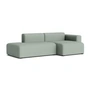 HAY - Mags Sofa 2.5 seater with low armrest right, combination 3, light green ( Metaphor 023) (felt glides)