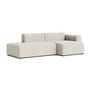 HAY - Mags Sofa 2.5 seater with low armrest right, combination 3, cream ( Linara 440) (felt glides)