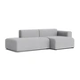 HAY - Mags Sofa 2.5 seater with low armrest right, combination 3, light gray ( Linara 443) (felt glides)
