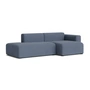 HAY - Mags Sofa 2.5 seater with low armrest right, combination 3, blue ( Linara 198) (felt glides)