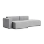 HAY - Mags Sofa 2.5 seater with low armrest left, combination 3, light gray ( Hallingdal 130) (felt glides)