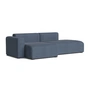 HAY - Mags Sofa 2.5 seater with low armrest left, combination 3, blue grey ( Turf ) (felt glides)