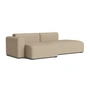 HAY - Mags Sofa 2.5 seater with low armrest left, combination 3, warm grey (Maglia) (felt glides)