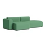 HAY - Mags Sofa 2.5 seater with low armrest left, combination 3, green ( Steelcut 3 932) (felt glides)