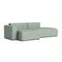 HAY - Mags Sofa 2.5 seater with low armrest left, combination 3, light green ( Metaphor 023) (felt glides)