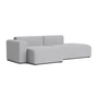HAY - Mags Sofa 2.5 seater with low armrest left, combination 3, light gray ( Linara 443) (felt glides)