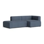 HAY - Mags Sofa 2.5 seater, combination 3, armrest right / blue grey ( Turf ) (felt glides)
