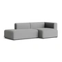 HAY - Mags Sofa 2.5 seater, combination 3, armrest right / gray ( Steelcut Trio 133) (felt glides)