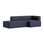 HAY - Mags Sofa 2.5 seater, combination 3, armrest right / dark gray ( Overlap 03) (felt glides)