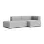HAY - Mags Sofa 2.5 seater, combination 3, armrest right / light gray ( Linara 443) (felt glides)