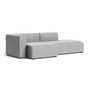 HAY - Mags Sofa 2.5 seater, combination 3, armrest left / light gray ( Hallingdal 130) (felt glides)