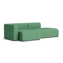 HAY - Mags Sofa 2.5 seater, combination 3, armrest left / green ( Steelcut 3 932) (felt glides)