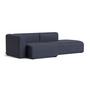 HAY - Mags Sofa 2.5 seater, combination 3, armrest left / dark gray ( Overlap 03) (felt glides)