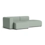 HAY - Mags Sofa 2.5 seater, combination 3, armrest left / light green ( Metaphor 023) (felt glides)