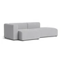 HAY - Mags Sofa 2.5 seater, combination 3, armrest left / light gray ( Linara 443) (felt glides)