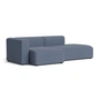 HAY - Mags Sofa 2.5 seater, combination 3, armrest left / blue ( Linara 198) (felt glides)