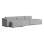 HAY - Mags Sofa 3 seater with low armrest left, combination 4, gray ( Steelcut Trio 133) (felt glides)