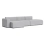HAY - Mags Sofa 3 seater with low armrest left, combination 4, light gray ( Linara 443) (felt glides)