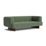 HAY - Quilton Lift 2-seater sofa, walnut / green (Linara 100)