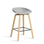 HAY - About A Stool AAS 32 H 65 cm, lacquered oak / black steel / concrete grey 2. 0 (plastic glides)