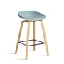 HAY - About A Stool AAS 32 H 65 cm, lacquered oak / black steel / dusty blue 2. 0 (plastic glides)