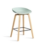 HAY - About A Stool AAS 32 H 65 cm, lacquered oak / black steel / dusty mint 2. 0 (plastic glides)