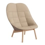 HAY - Uchiwa Quilted Armchair, oak / seat beige (Naveli 213) / back nougat (Sense leather)