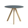 HAY - Copenhague CPH20 2. 0 Table Ø 90 cm, lacquered oak / linoleum smokey blue