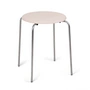 Frama - Petit Rond stool, brushed stainless steel / natural leather