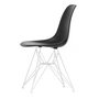 Vitra - Eames Plastic Side Chair DSR RE, white / deep black (white felt glides)