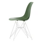Vitra - Eames Plastic Side Chair DSR RE, white / forest (white felt glides)