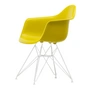 Vitra - Eames Plastic Armchair DAR RE, white / mustard (white felt glides)
