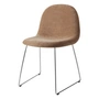 Gubi - 3D chair, polished stainless steel / walnut / brown orange (Belsuede Special FR 132 by Dedar)