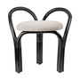 Gubi - Bistra stool, rattan ebony / Fustagno (001) (plastic glides)