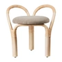 Gubi - Bistra stool, natural rattan / Fustagno (002) (plastic glides)