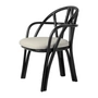 Gubi - Bistra armchair, rattan ebony / Fustagno (001) (plastic glides)