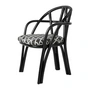 Gubi - Bistra armchair, rattan ebony / Reales Pattern (003) (plastic glides)