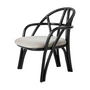 Gubi - Bistra lounge chair, rattan ebony / Fustagno (001) (plastic glides)
