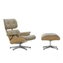 Vitra - Lounge Chair & Ottoman polished, natural chestnut, Nubia, bamboo / terra (new dimensions)