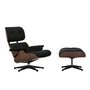 Vitra - Lounge Chair & Ottoman, black / polished, dark walnut, Nubia, anthracite / black (new dimensions)