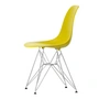 Vitra - Eames Plastic Side Chair DSR RE, chrome-plated / mustard (basic dark felt glides)